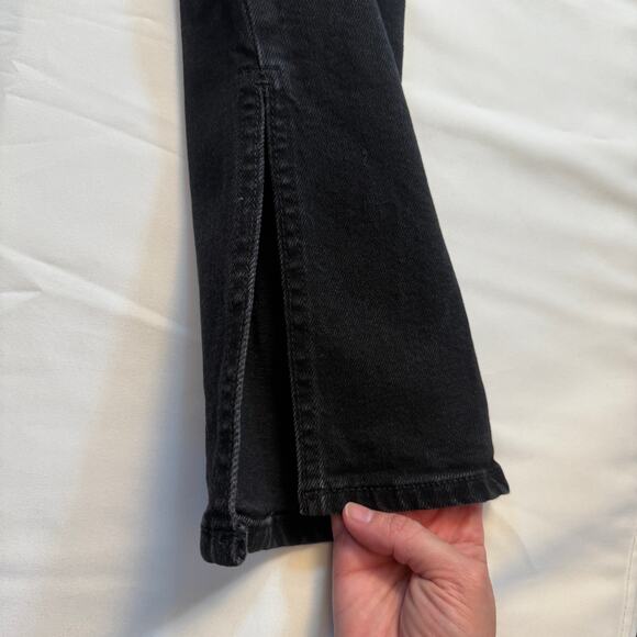 Anthropologie Pilcro High Rise Straight Jeans Black Split Hem Women’s Size 26 - Picture 11 of 16